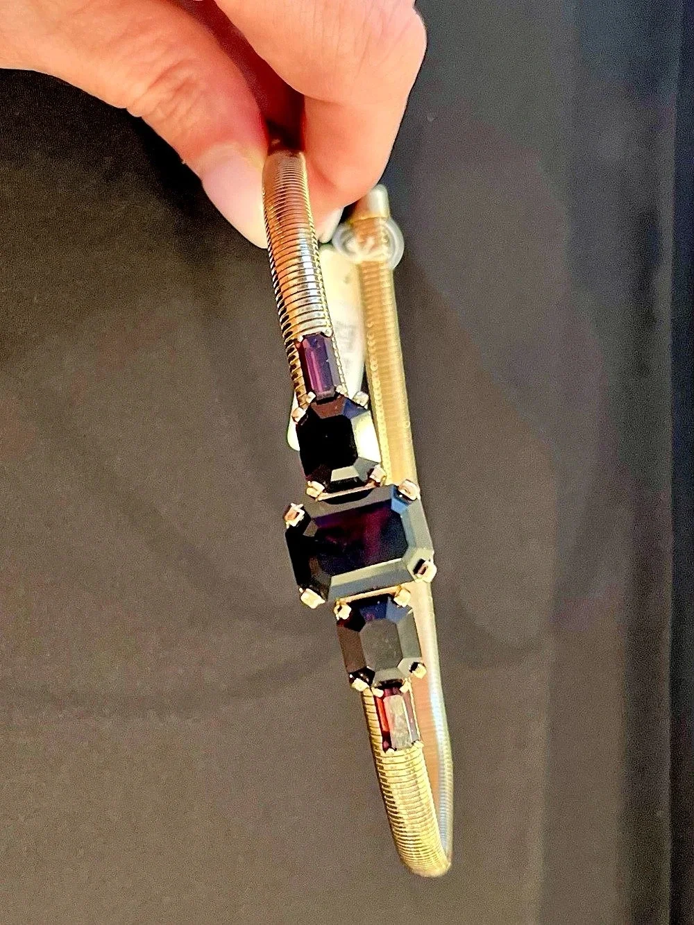 Henri Bendel Jeweled Headband in Gold & Black NWOT